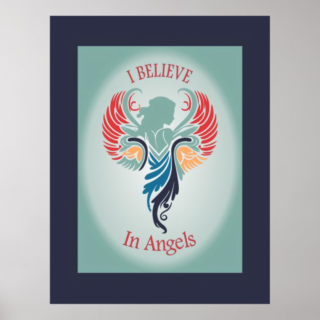 Póster Creo en Angels Wood toped Wall Tapestry (Frente)