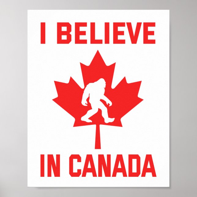 Póster Creo en Canadá - Bigfoot Divertido     (Frente)