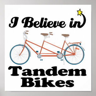 Póster creo en las bicicletas tándem