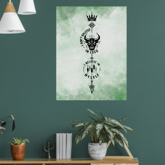 Póster Creo en mí mismo Símbolo de Trader Acuarela Verde