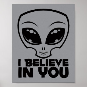 Póster Creo en ti Alien en línea negra