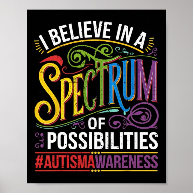 Póster Creo En Un Espectro De Posibilidades De Autismo Aw (Frente)