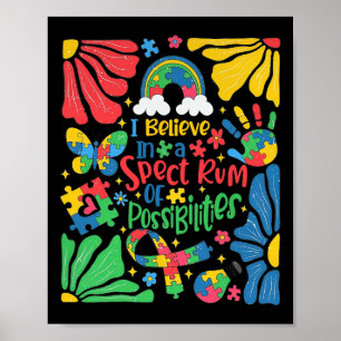 Póster Creo En Un Espectro De Posibilidades Retro Autismo