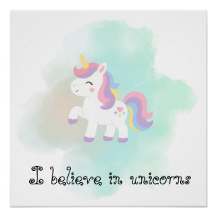 Póster Creo En Unicornios