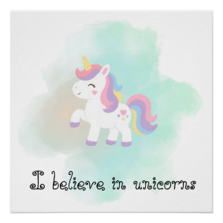 Póster Creo En Unicornios
