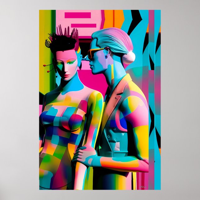 Póster Creo que estamos solos ahora Ken Gage Retrowave (Frente)