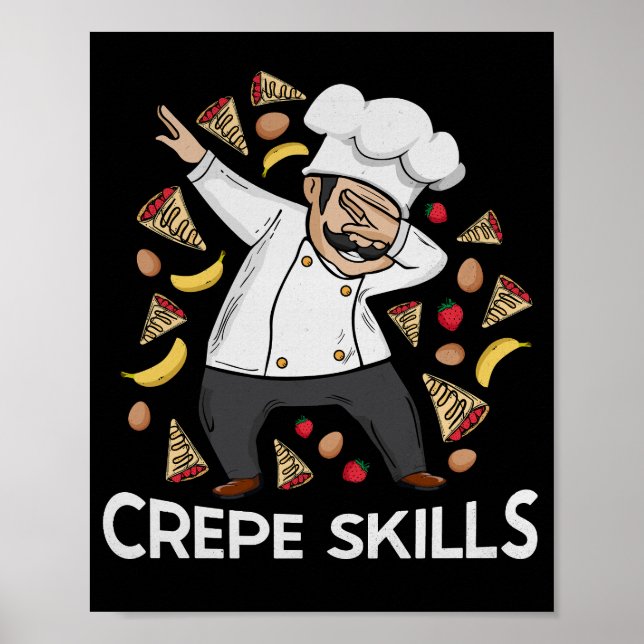 Póster Crepe Chef Crepes Lover Regalo Hombres Crepe (Frente)