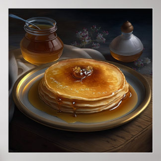 Póster crepes al horno servidos en una bandeja impresiona