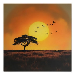 Póster Crepúsculo africano