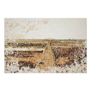 Póster Crepúsculo Costero: Acuarela de la Playa de Ardros
