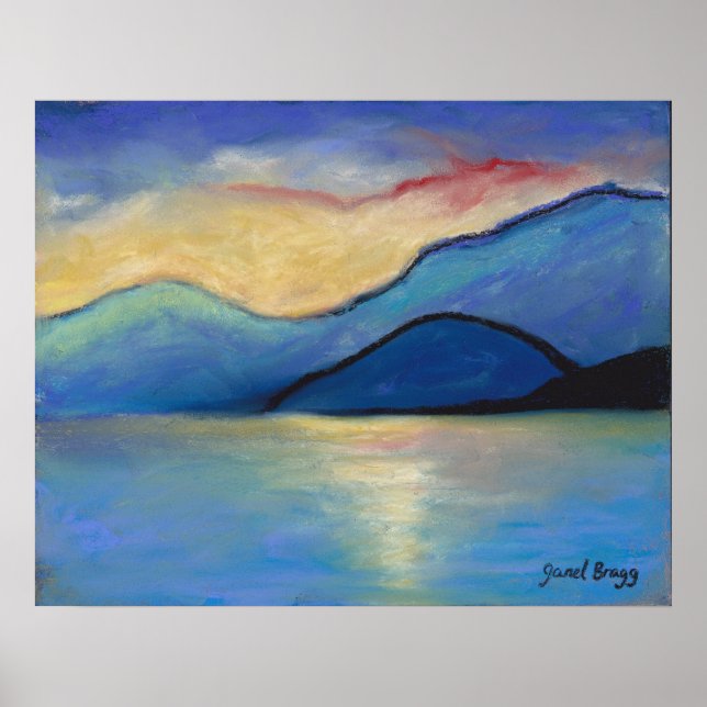Póster Crepúsculo de la isla de San Juan en Pasteles (Frente)