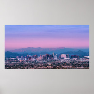 Póster Crepúsculo del rosa del horizonte de Phoenix