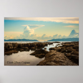 Póster Crepúsculo en las pozas de marea en la playa Cabri