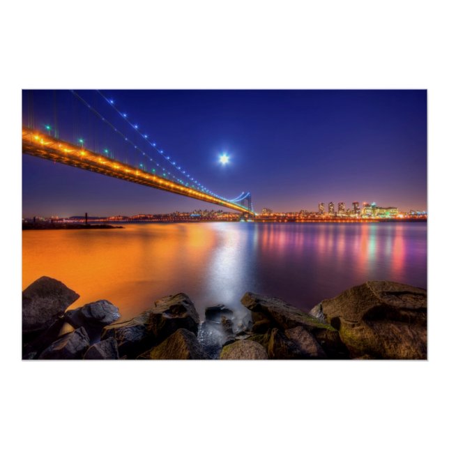 Póster Crepúsculo, George Washington BridgePalisades, NJ. (Anverso)