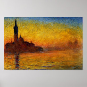 Póster Crepúsculo, Venecia de Claude Monet