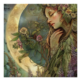 Póster Crescent Moon Ostara Glossy