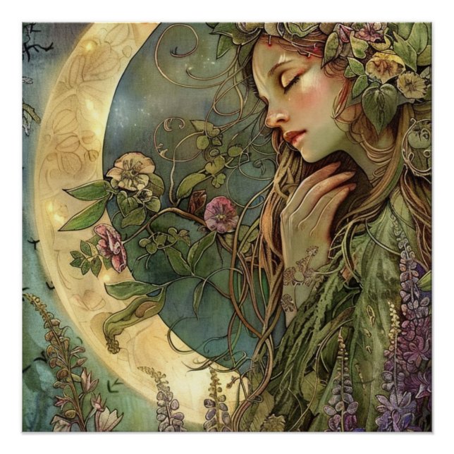 Póster Crescent Moon Ostara Glossy (Anverso)