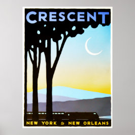 Póster CRESCENT New York a New Orleans Vintage Travel