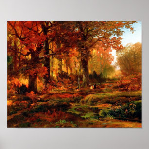 Póster Cresheim Glen, Wissahickon, otoño Thomas Moran