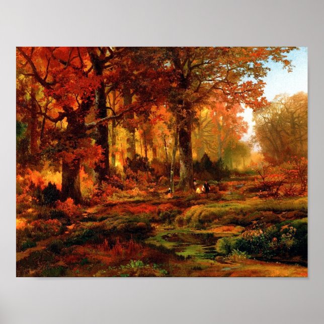 Póster Cresheim Glen, Wissahickon, otoño Thomas Moran (Frente)