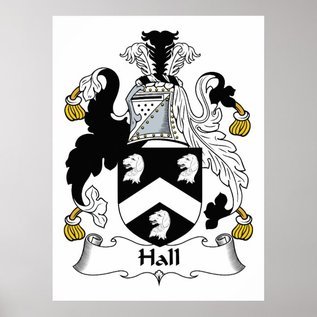 Póster Crest de familia Hall (Frente)