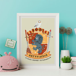 Póster Crest de Gryffindor de Dibujos Animados Valiente