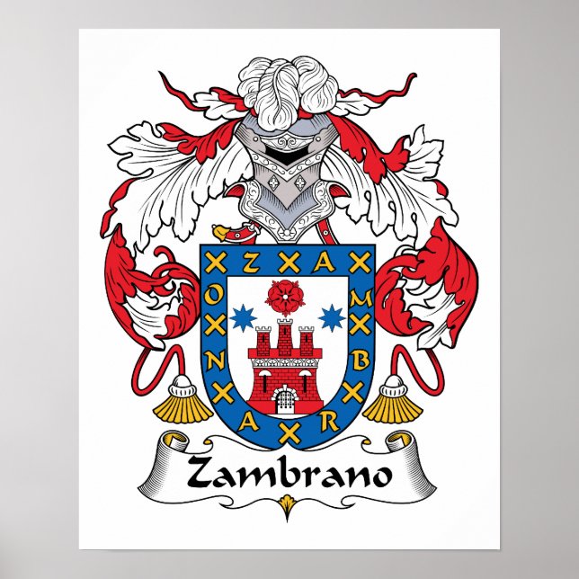 Póster Crest familiar de Zambrano (Frente)