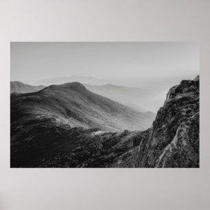 Póster Crestas de Montañas en Blanco y Negro – Peña de Fr