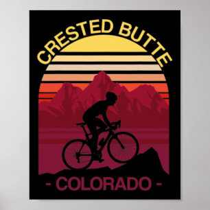 Póster Crested Butte Colorado Ciclismo de Montaña Ciclist