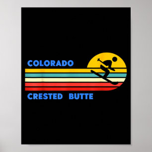 Póster Crested butte colorado esquí esquiador esquí retro