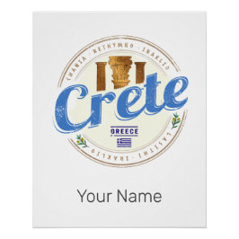 Póster Creta Island Grecia recuerdo de un viaje de vacaci