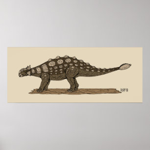 Póster Cretácico Dinosaurio Ankylosauro