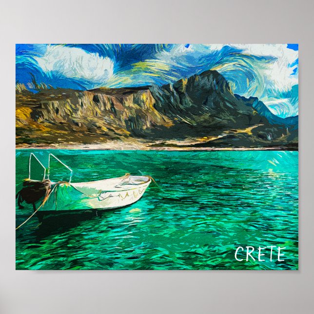 Póster Crete Greece Ocean Oil Painting (Frente)