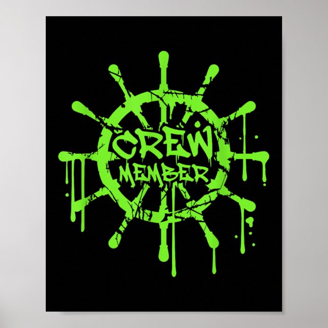 Póster Crew Member Ship Steering Wheel Graffiti Spray Fun (Frente)