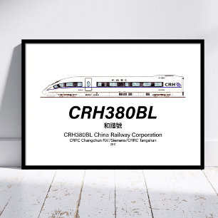 Póster CRH380BL tren eléctrico de alta velocidad de China