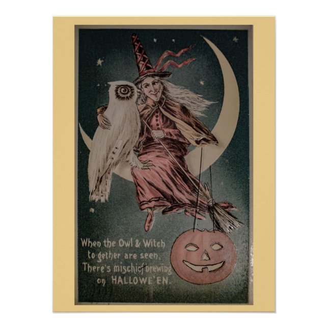 Póster Cría de travesuras de Halloween vintage (Anverso)