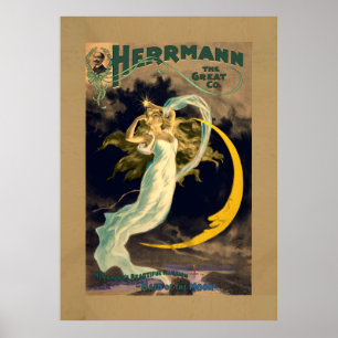 Póster Criada del poster de teatro mágico del vintage de