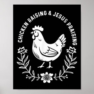 Póster Crianza De Pollos Y Alabanzas De Jesús, Cristo Pol
