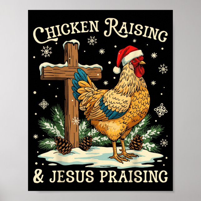 Póster Crianza de pollos y Navidad alabando a Jesús Fai (Frente)
