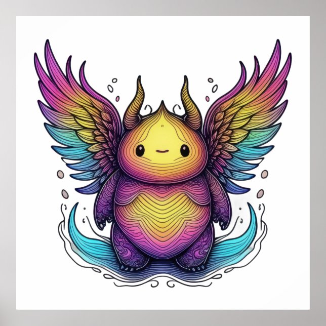 Póster Criatura alada radiante (Frente)