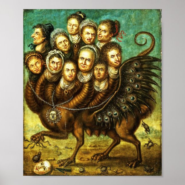 Póster Criatura De Alas De Chimera Monstruo De Principios (Frente)