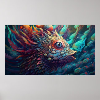 Póster Criatura de Trippy psicodélica