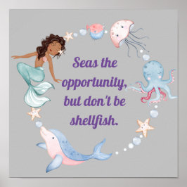 Póster Criatura del mar de actitud diciendo poster