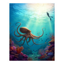 Criatura marina ve a un buceador