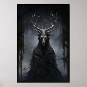 Póster Criatura Mística Oscura Dark Academia, Oscuro
