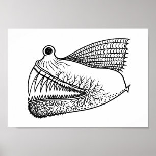 Póster Criatura Surrealista de las Profundidades del Mar