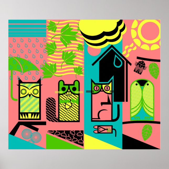 Póster criaturas lindas al aire libre (Frente)
