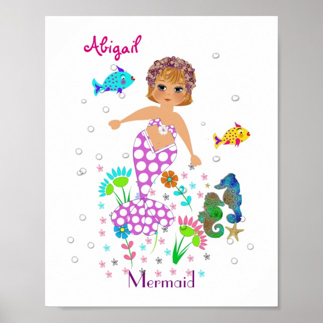 Póster Criaturas mágicas del mar de sirena imagen persona (Frente)