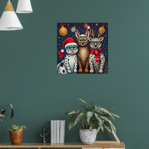 Póster Criaturas navideñas disfrazadas de Navidades