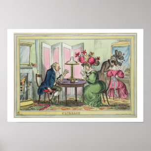 Póster Cribbage, publicado por Thomas McLean, Londres (co